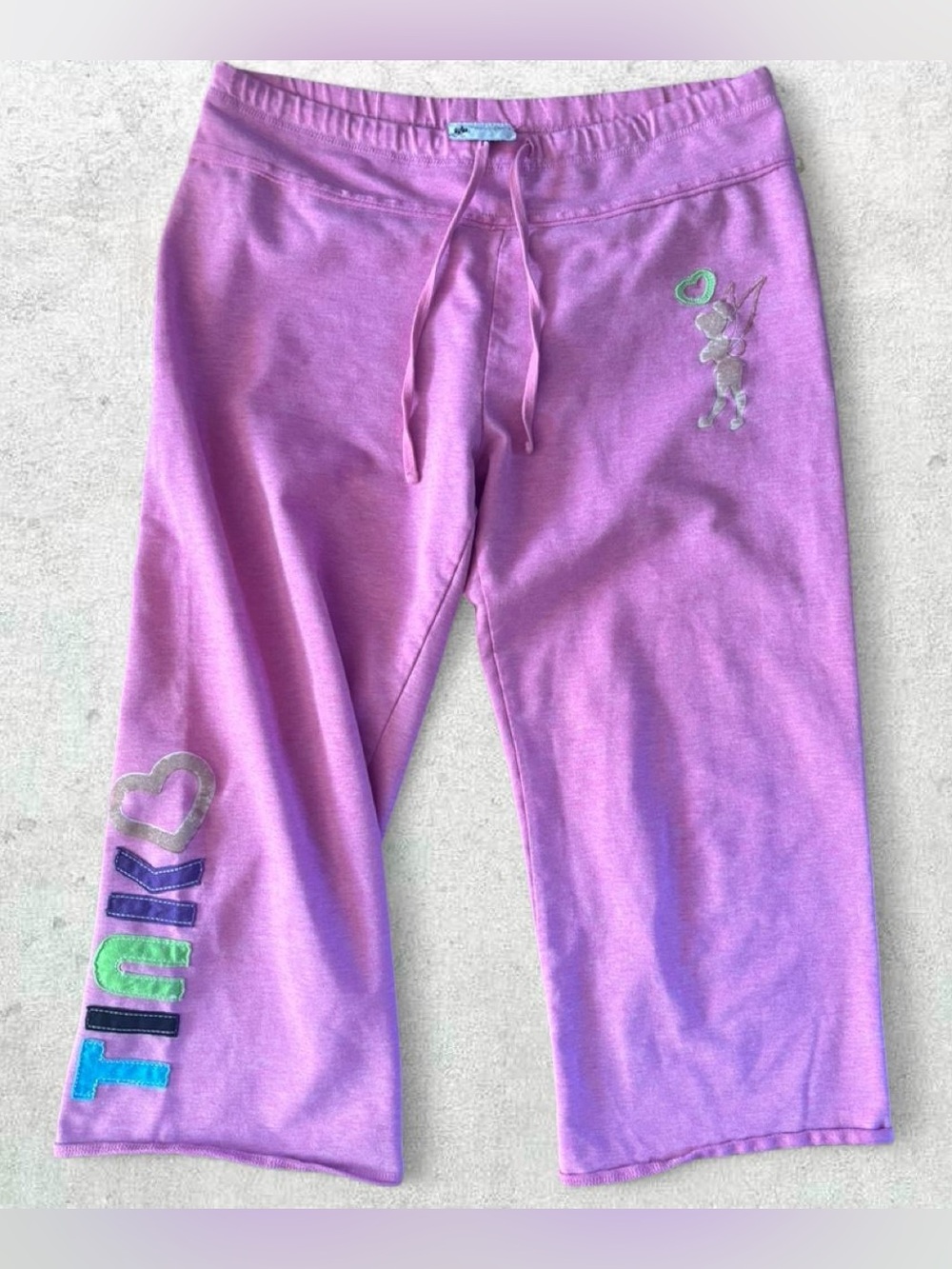 Y2K/Vintage Disney Tinkerbell Pink Capri Sweats